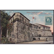 POS-1950 CUBA POSTCARD 1919 HAVANA LA FUERZA CASTLE FORTRESS TO ARGENTINA.