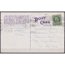 POS-1952 CUBA POSTCARD 1937 HAVANA CENTRO ASTURIANO TO ARGENTINA.