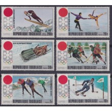 F-EX65132 TOGO MNH 1972 WINTER OLYMPIC GAMES SAPPORO SKI HOCKEY BOBSLED.