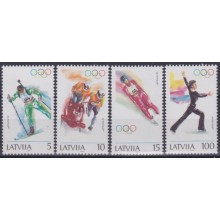 F-EX65140 LATVIJA LATVIA MNH 1994 WINTER OLYMPIC GAMES LILLEHAMMER SKITING SKI GIMNASTICS.