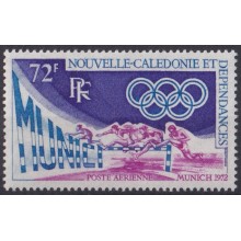 F-EX65148 NEW CALEDONIE MNH 1972 MUNICH OLYMPIC GAMES ATHLETISM RING HURDLES.