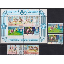 F-EX65245 TANZANIA MNH 1972 MUNICH OLYMPIC GAMES ATHLETISM BOXING HOCKEY.