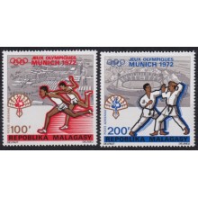 F-EX65152 MADAGASCAR MNH 1972 MUNICH OLYMPIC GAMES ATHLETISM KARATE.