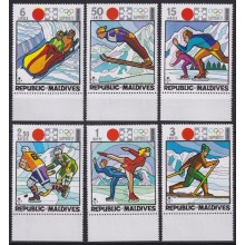 F-EX65158 MALDIVES MNH 1972 WINTER OLYMPIC GAMES SAPPORO SKI SKIITING.