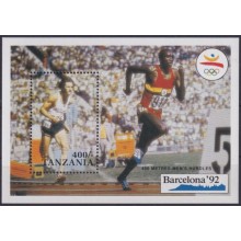F-EX65164 TANZANIA MNH 1990 BARCELONA OLYMPIC GAMES ATHLETISM RUNNER.
