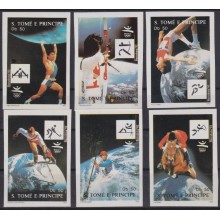 F-EX65173 SAO TOME I PRINCIPE MNH 1992 IMPERF BARCELONA OLYMPIC GAMES ATHLETISM RUNNER HOCKEY.