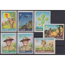 F-EX64518 SOUTH ARABIA RAS AL KHAIMA MNH 1967 BOYS SCOUT IDAHO WORLD JAMBOREE LORD BADEM POWELL.