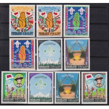 F-EX64654 SOUTH ARABIA SHARJAH MNH 1967 BOYS SCOUT IDAHO WORLD JAMBOREE LORD BADEM POWELL.