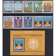 F-EX64655 SOUTH ARABIA SHARJAH MNH 1967 IMPERF BOYS SCOUT IDAHO WORLD JAMBOREE LORD BADEM POWELL.