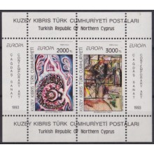 F-EX65568 TURKISH CYPRUS MNH 1993 EUROPA CEPT CONTEMPORARY ART.