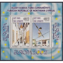 F-EX65565 TURKISH CYPRUS MNH 2002 EUROPA CEPT CIRCUS SHEET.