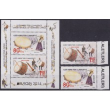 F-EX65722 TURKISH CYPRUS MNH 2014 EUROPA CEPT MUSIC INSTRUMENT.