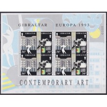 F-EX66007 GIBRALTAR MNH 1993 EUROPA CEPT CONTEMPORARY ART SHEET.