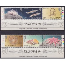 F-EX65643 MAN IS ENGLAND MNH 1994 EUROPA CEPT FORBES MARINE BIOLOGIST FAUNA.