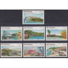 F-EX65463 NICARAGUA MNH 1989 TOURISM CENTER LOBSTER FISH BIRD OISEAUX VÖGEL AVES.