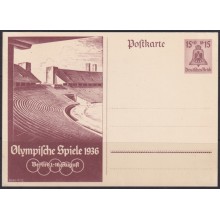 F-EX66660 GERMANY 1936 15pf POSTAL STATIONERY OLYMPIC STADIUM GAMES.