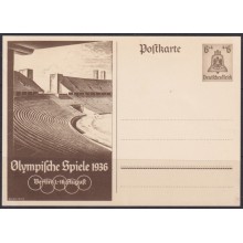 F-EX66662 GERMANY 1936 6pf POSTAL STATIONERY OLYMPIC STADIUM GAMES.