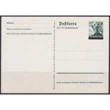 F-EX66716 GERMANY 1939 WWII 6pf POSTAL STATIONERY SUDETELAND OCCUPATION.