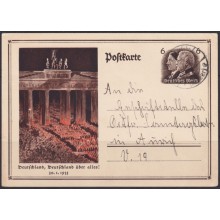 F-EX66582 GERMANY SPECIAL STATIONERY CARD USED 1933 MARCH OF THE TORCHES.