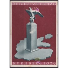 F-EX66965 GERMANY 1938 NURENBERG PARTY MEETENG ILLUSTRATED POSTCARD.