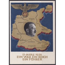 F-EX66666 GERMANY 1938 POSTAL STATIONERY ILLUSTRATED MAP & EAGLE.