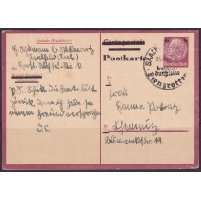 F-EX66620 GERMANY 1936 POSTAL STATIONERY HINDENBURG NEW VALUE OVERPRINT USED.
