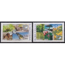 F-EX66470 CHILE MNH 2003 UPAEP FAUNA & FLOWERS BUTTERFLIES BIRD PUDU FROG.