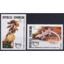 F-EX66463 REP DOMINICANA MNH 2003 UPAEP FAUNA & FLOWERS TREE LIZARD.