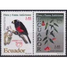 F-EX65819 ECUADOR MNH 2003 UPAEP FAUNA & FLOWERS BIRD.
