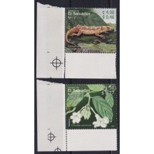 F-EX65823 EL SALVADOR MNH 2003 UPAEP FAUNA & TREE PLANTS REPTILS LIZARD.