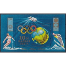 F-EX59903 HUNGARY MNH 1972 MUNICH - SAPPORO OLYMPIC GAMES SHEET.