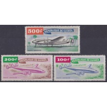 F-EX56254 FRENCH GUINEA MNH-MH 1959 AIRPLANE COMPLETE SET.