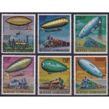 F-EX56255 COMORES MNH 1977 ZEPPELIN RAILROAD TRAIN LOCOMOTIVE.