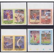 F-EX57611 BEQUIA GRENADINES & ST VINCENT MNH 1984 IMPERF OLYMPIC GAMES ATHLETISM JAVELIN.