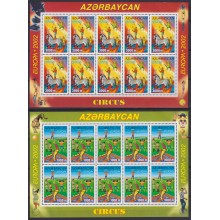 F-EX64784 AZERBAIJAN MNH 2002 EUROPA CEPT CIRCUS SHEET.
