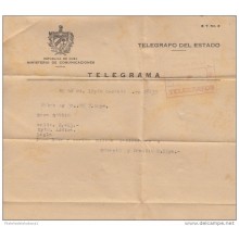 TELEG-11 CUBA. TELEGRAFO DE ESTADO. TELEGRAPH. SOBRE DE TELEGRAMA. TELEGRAM. 1955. TIPO X. CON MODELO.