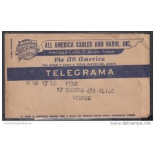 TELEG-28 CUBA. ALL AMERICA CABLE. TELEGRAPH. TELEGRAMA. TELEGRAM. 1949. CON CONTENIDO. TIPO XIX.
