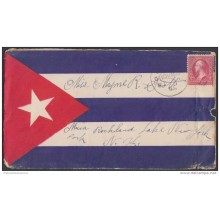 1899-H-97 CUBA. INDEPENDENCE WAR. 1899. SOBRES PATRIOTICOS. PATRIOTIC COVER. CHICKAMAUGA. CUBAN FLAG.