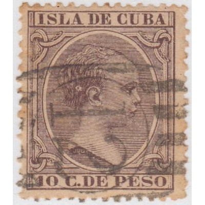 1890-1 CUBA ESPAÑA. 5c (Ed.115) CON MARCA POSTAL " CORREOS VEDADO". NO CATALOGADO