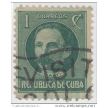 1917-131. CUBA. REPUBLICA. 1917. PATRIOTAS. 1c. JOSE MARTI. MARCA POSTAL : VISITE COLON.