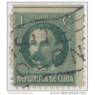 1917-134. CUBA. REPUBLICA. 1917. PATRIOTAS. 1c. JOSE MARTI. MARCA POSTAL : VISITE COLON.