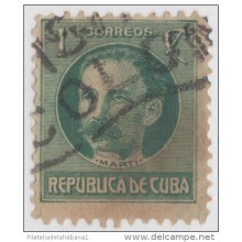 1917-135. CUBA. REPUBLICA. 1917. PATRIOTAS. 1c. JOSE MARTI. MARCA POSTAL : VISITE COLON.