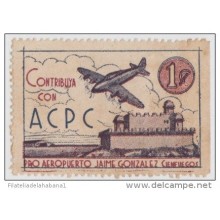 VI-11. CUBA. VIÑETA. CIRCA 1946. PRO- AEREOPUERTO JAIME GONZALEZ CROCIER EN CIENFUEGOS. ACPC