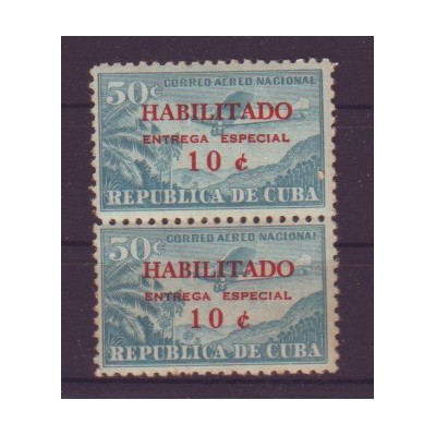 1960-1 CUBA Avion Habilitado. pareja MNH