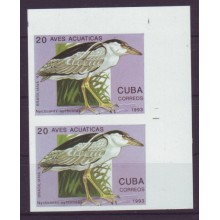 1993-10 CUBA Aves Acuaticas 20c MNH pareja imperforada