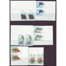 1994-33 CUBA MNH Fauna del Caribe completa en parejas imperforad
