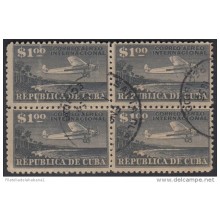 1931.3 CUBA. 1931. Ed.262. 1$. USED. CORREO AEREO. AIR MAIL. AVION AIRPLANE. BLOCK 4.