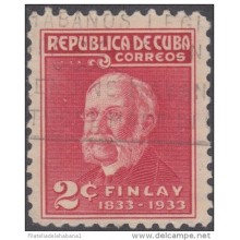 1934.101 CUBA. 1934. Ed.274. 2c. USED. CARLOS J. FINLAY. ERROR CORREOSI POR CORREOS. MEDICINA. MEDICINE.