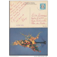 1978-EP-12 CUBA 1978. Ed.121a. MOTHER DAY SPECIAL DELIVERY. POSTAL STATIONERY. JARRA DE FLORES. FLOWERS. USED..