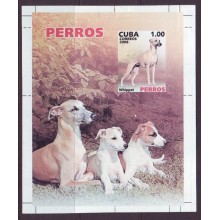 2006-48 CUBA Perros de raza. error de corte y sin perforacion.